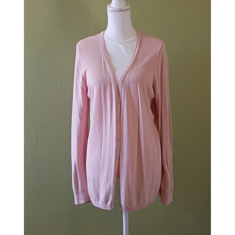 Balletcore Luxuary Soft Girl Coquette Calvin Klein Pink Cardigan Sweater Large